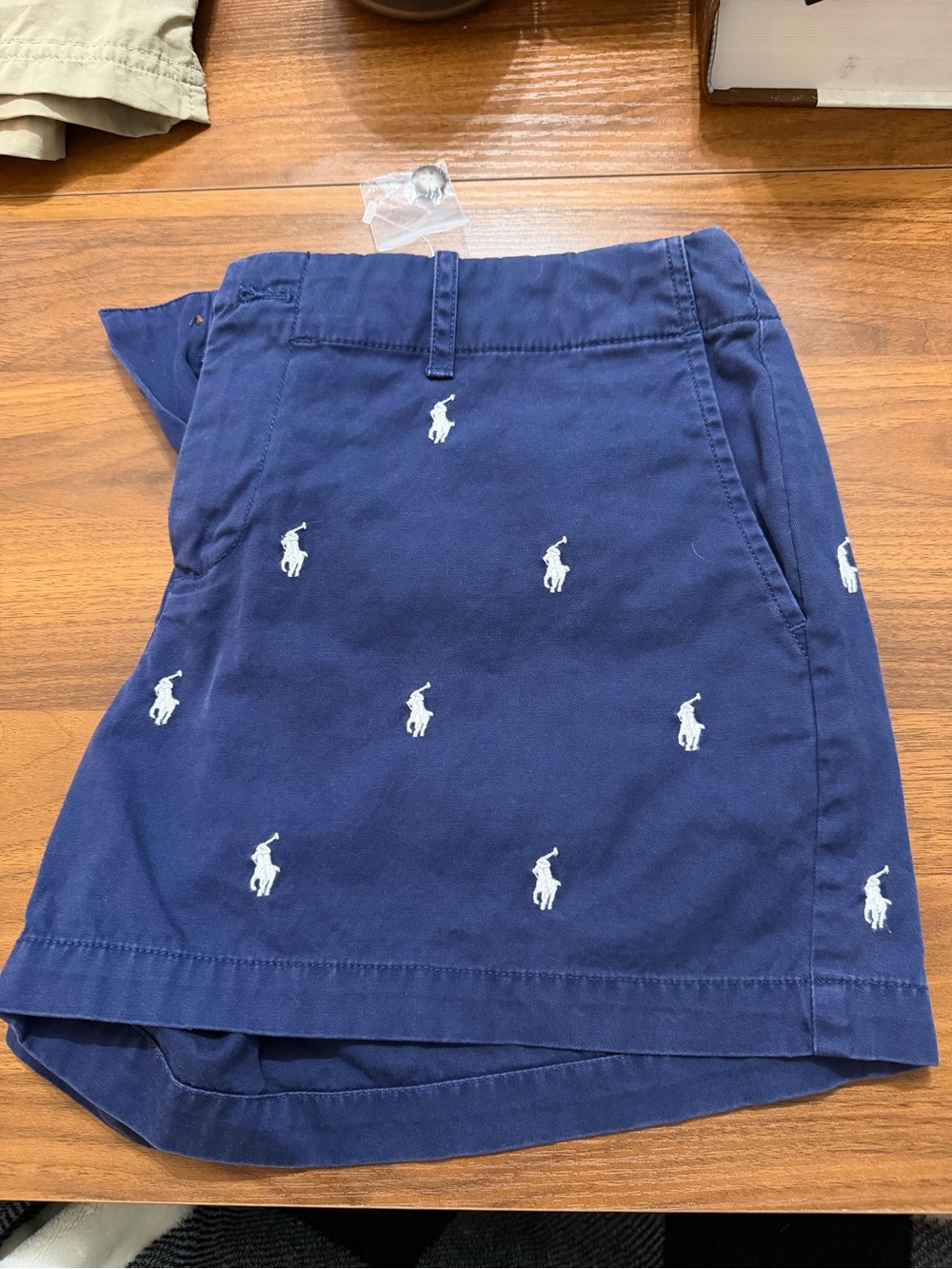 Ralph Lauren Navy Blue Polo Embroidered Logo Shorts